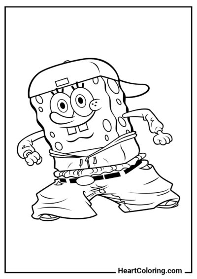 SpongeBob il rapper - Disegni di Spongebob da Colorare