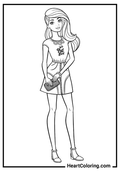 Stylish hairstyle - Barbie Coloring Pages
