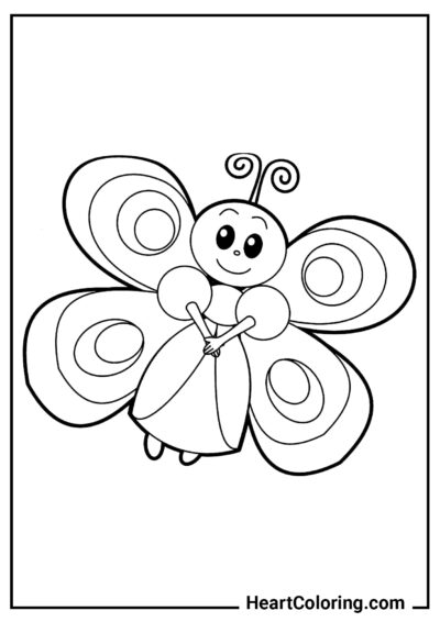 Fofa borboleta bebê - Desenhos de Borboletas para colorir