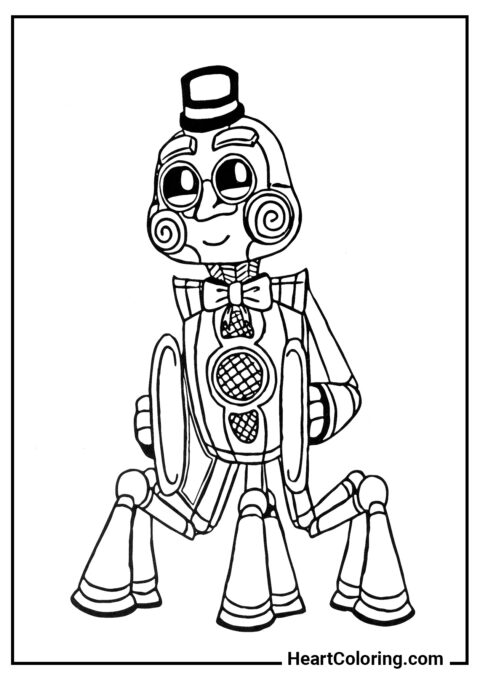 FNAF Music Man - Five Nights at Freddy’s Coloring Pages