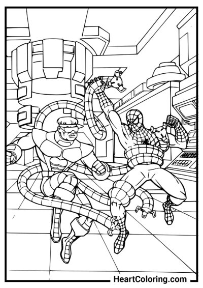 Spider-Man vs Doctor Octopus - Spider-Man Coloring Pages