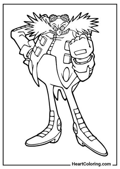 O insidioso Doctor Eggman - Desenhos do Sonic para Colorir