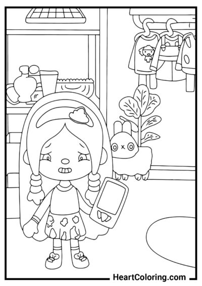 Upset girl - Toca Boca Coloring Pages