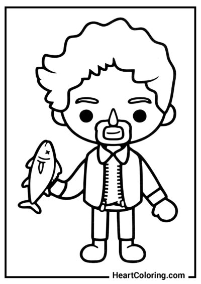 Pêcheur - Coloriages Toca Boca