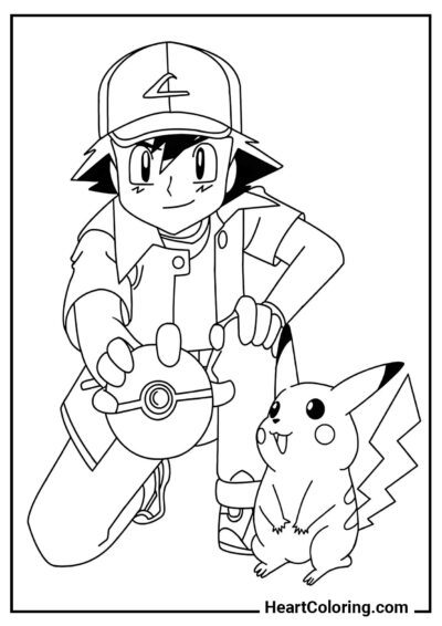 Poke Ball - Pikachu Coloring Pages