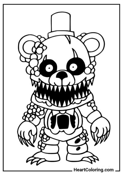 Freddy Assustador - Desenhos de Five Nights at Freddy’s para Colorir