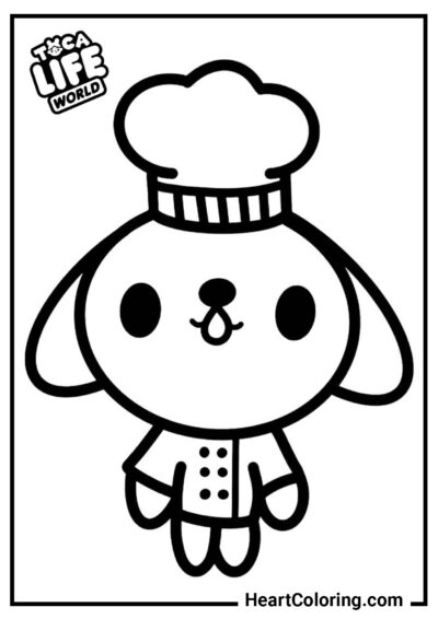 Chef Puppy - Toca Boca Coloring Pages