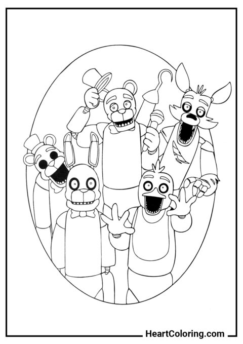 Friendly animatronics - Five Nights at Freddy’s Coloring Pages