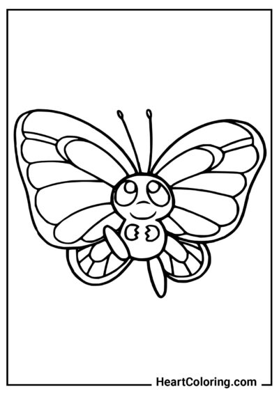 Engraçada borboleta - Desenhos de Borboletas para colorir