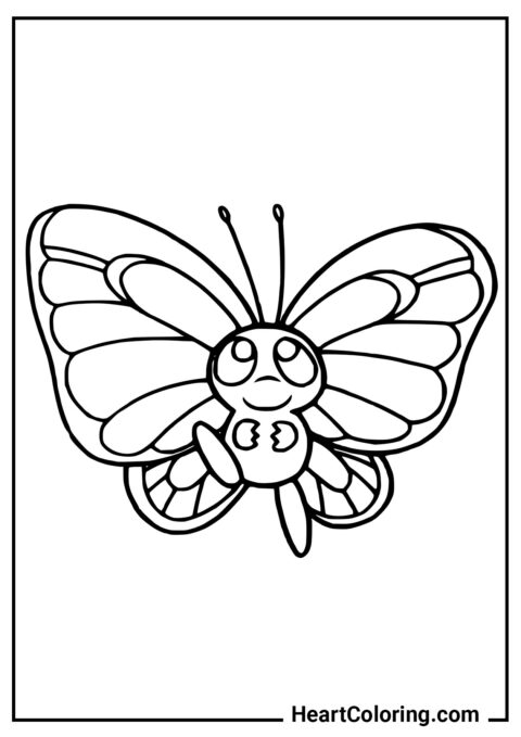 Papillon drôle - Coloriages de Papillons