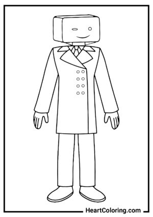 Coloring pages of TVMan from Skibidi Toilet to print on A4