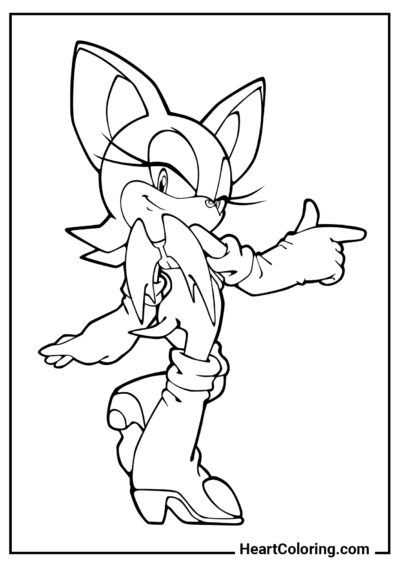 Stylish Rouge - Sonic the Hedgehog Coloring Pages