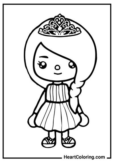 Princesa linda - Dibujos de Toca Boca para colorear