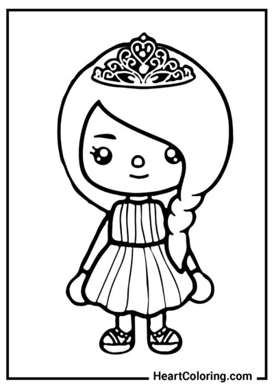 Princesse mignonne - Coloriages Toca Boca