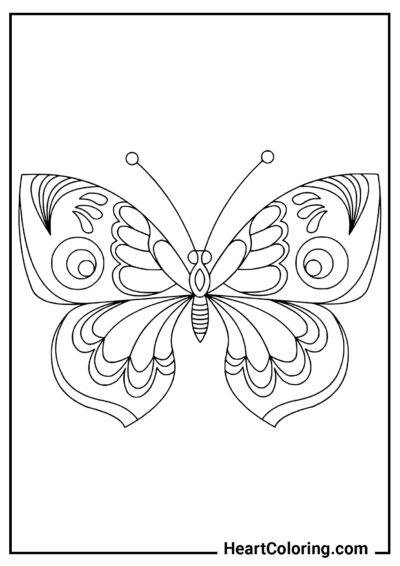 Mariposa pavo real - Dibujos de Mariposas para colorear