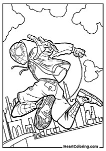 Cute and printable: Stylish Spider-Man on the Rooftop