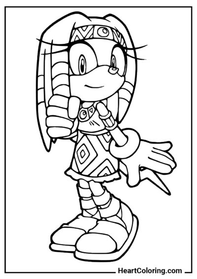 Tikal the Echidna - Dibujos de Sonic para Colorear