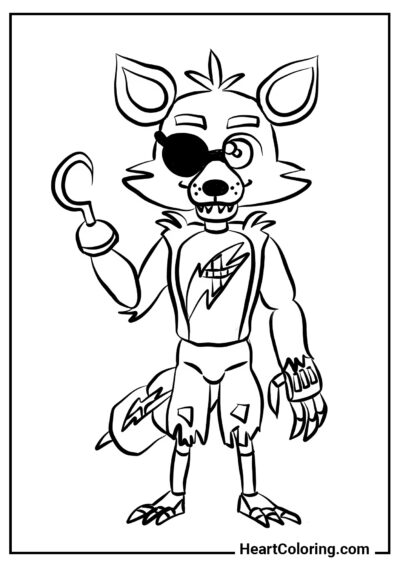Foxy desenhado - Desenhos de Five Nights at Freddy’s para Colorir