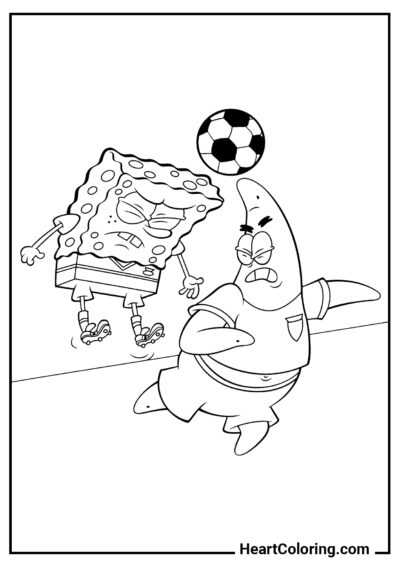 Jogadores de futebol são perdedores - Desenhos do Bob Esponja para Colorir