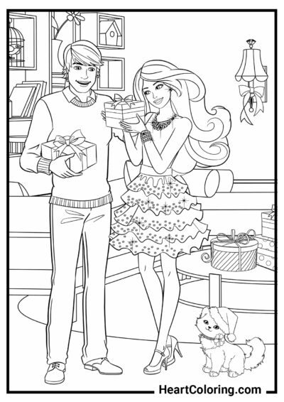 Gift from Ken - Barbie Coloring Pages