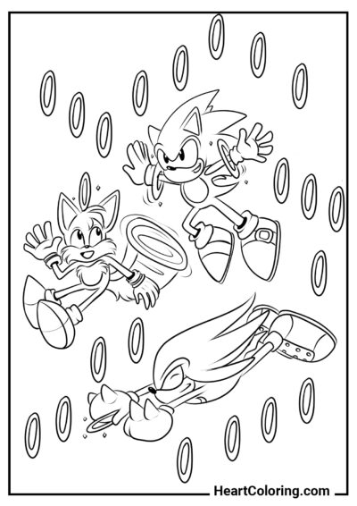 Hunting for rings - Sonic the Hedgehog Coloring Pages