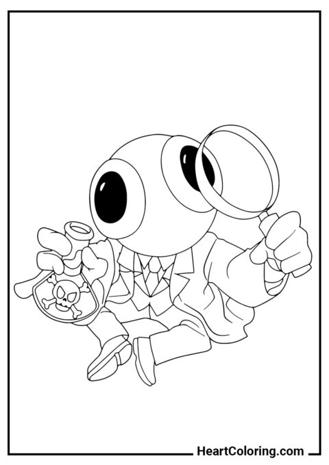 Red’s Experiments - Rainbow Friends Coloring Pages