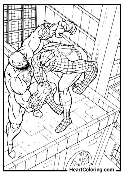 Spider-Man contre Venom - Coloriages SpiderMan