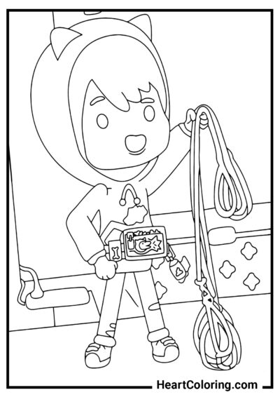 Boy with leashes - Toca Boca Coloring Pages