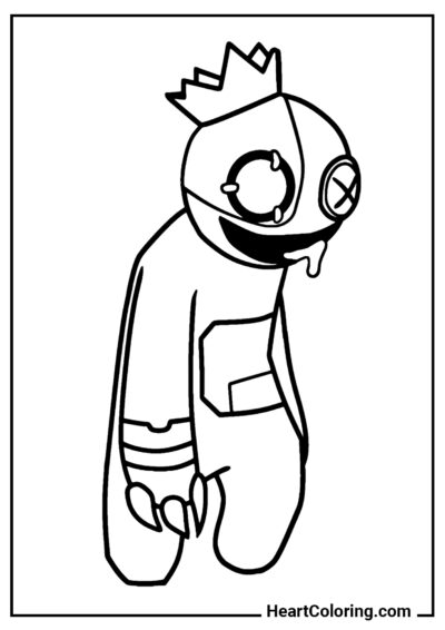 Scary Blue - Rainbow Friends Coloring Pages