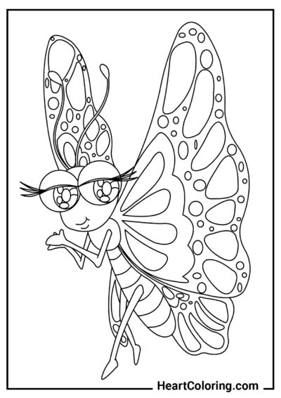 Экстравагантная бабочка - Раскраски Бабочек