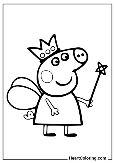 Princesa de hadas - Dibujos de Peppa Pig para Colorear
