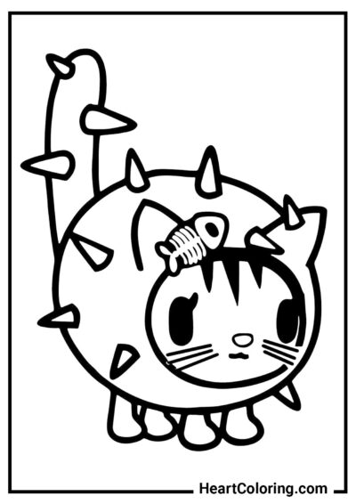 Gato espinoso - Dibujos de Toca Boca para colorear