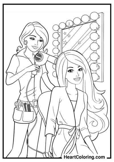 Salon de coiffure Barbie - Coloriages Barbie