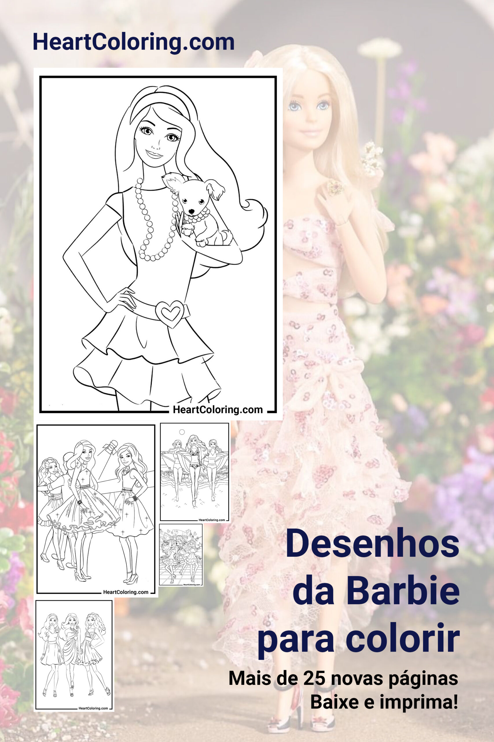 Desenhos da Barbie para colorir e imprimir em A4 e baixar