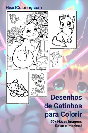 Desenhos de Gatinhos para Colorir