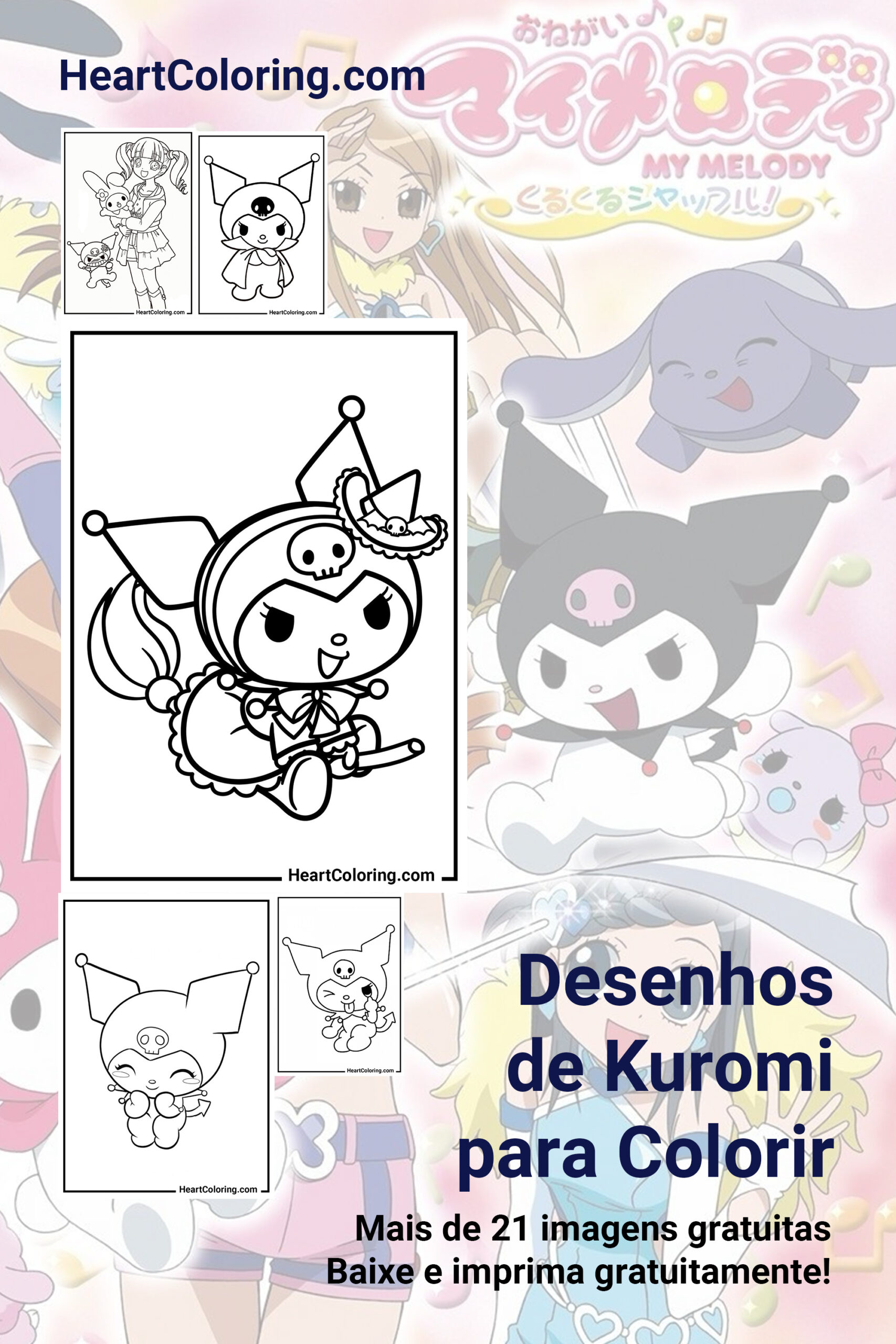 Desenhos De Kuromi Para Imprimir E Colorir Onegai My Melody