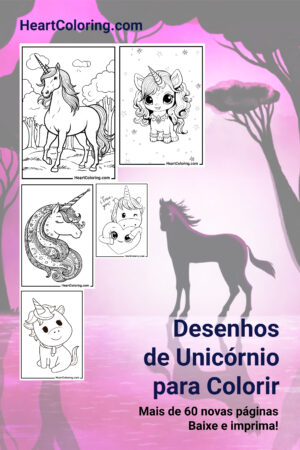 Páginas para colorir de unicórnios para impressão grátis