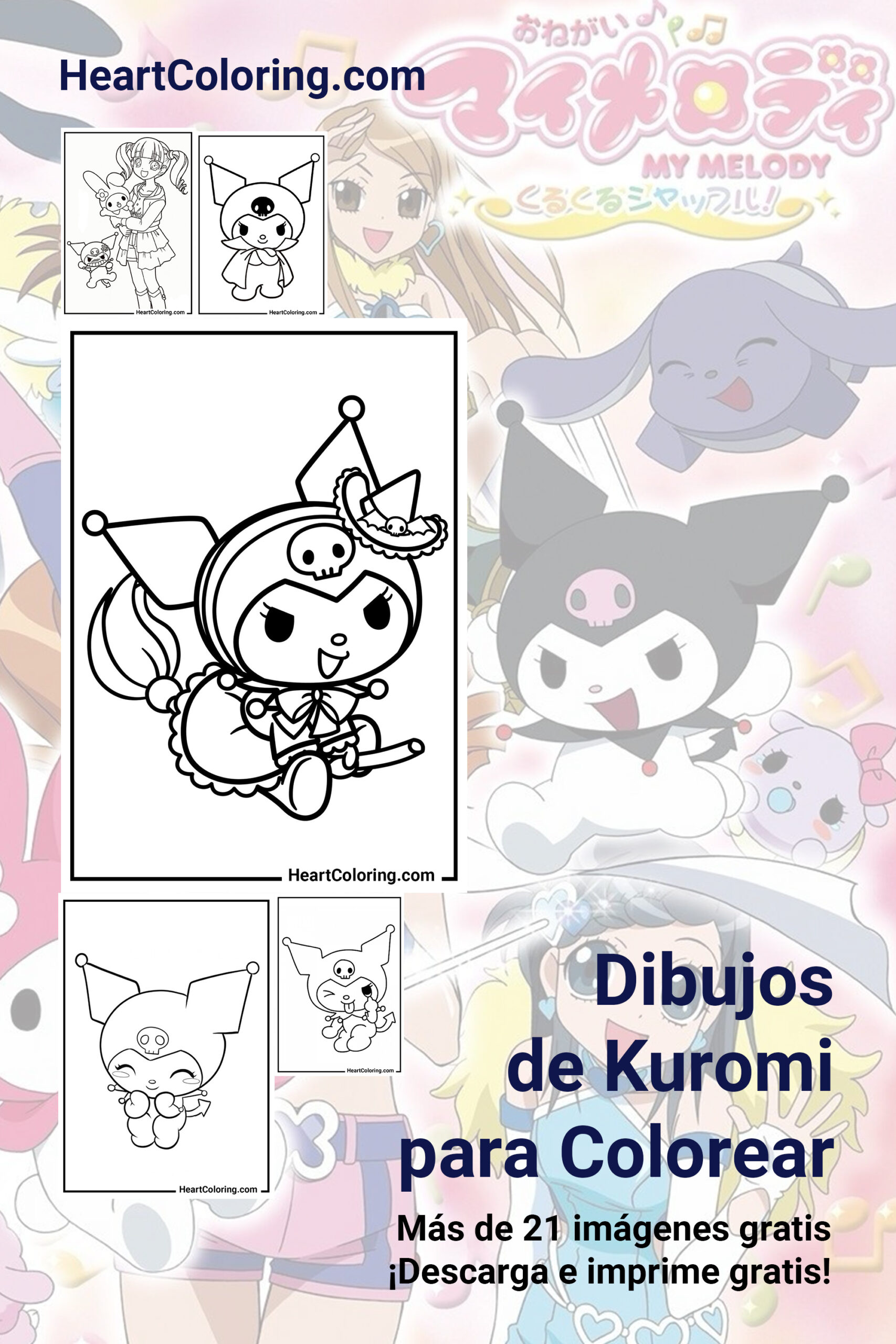 Dibujos de Kuromi para Imprimir y Colorear | Onegai My Melody