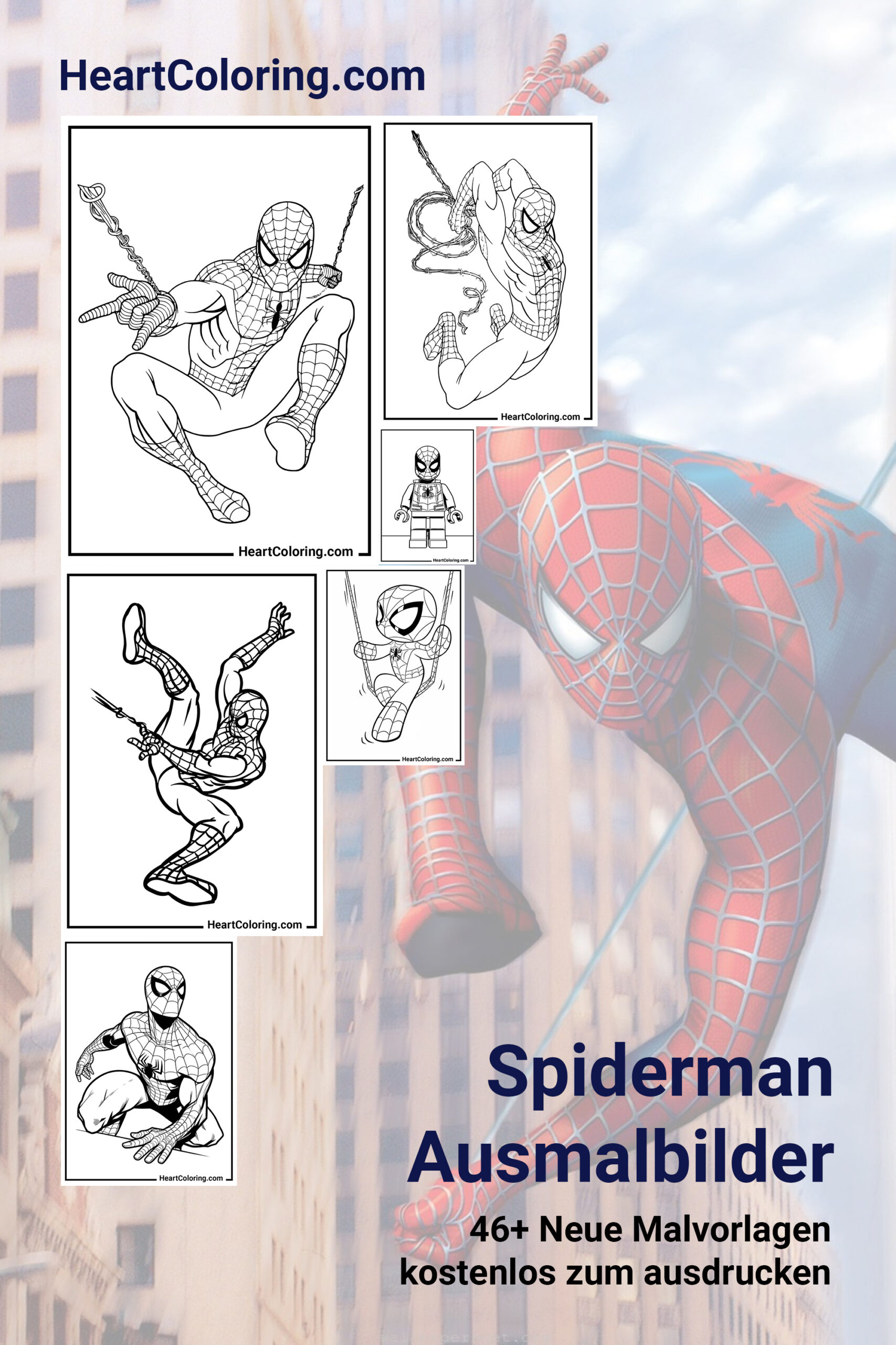 Ausmalbilder SpiderMan zum Ausdrucken auf A20   HeartColoring
