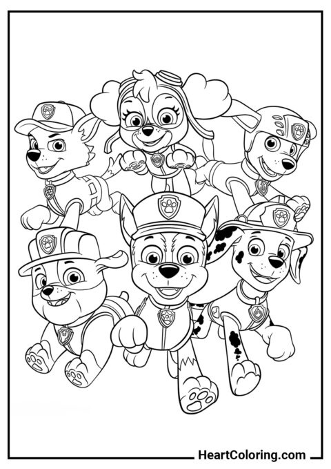 Team tapferer Welpen - PAW Patrol Ausmalbilder