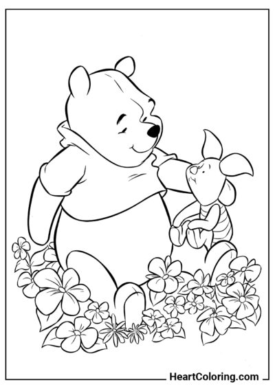 Winnie and Piglet - Winnie the Pooh Coloring Pages