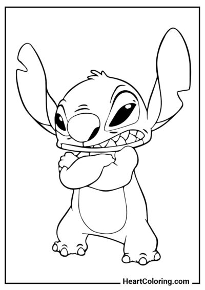 Stitch está zangado - Desenhos do Lilo e Stitch para Colorir