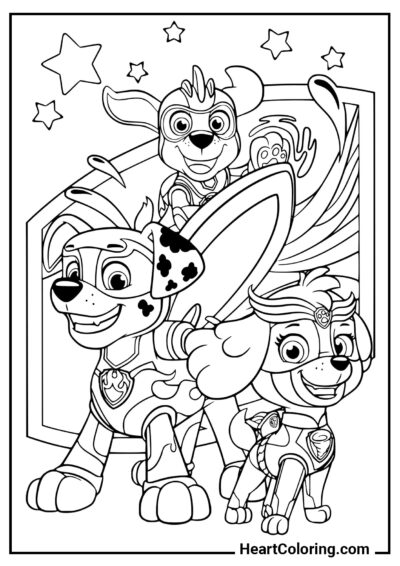 Puppy Team - PAW Patrol Coloring Pages