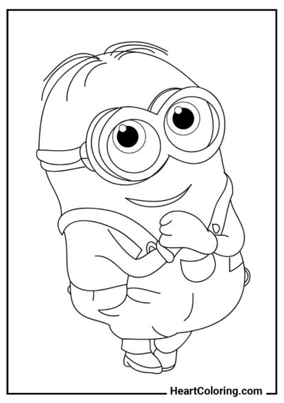 Minion timide - Coloriages Minions