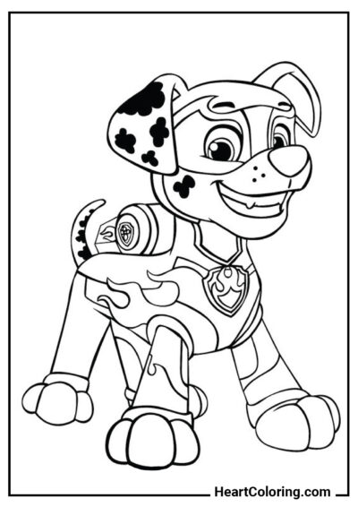 Happy Marshall - PAW Patrol Coloring Pages