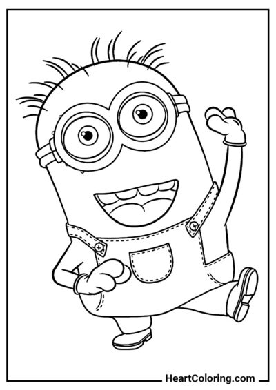 Saudação do Kevin - Desenhos de Minions para Colorir