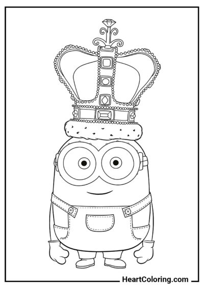 Crowned Minion - Minions Coloring Pages