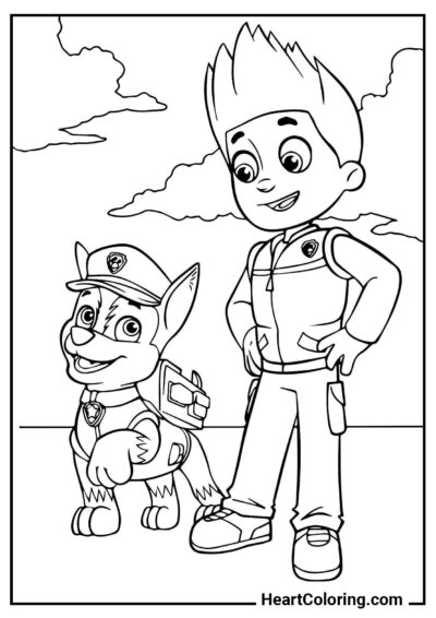Ryder e Chase - Desenhos do Patrulha Canina para Colorir