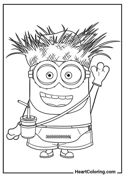 Minion de férias - Desenhos de Minions para Colorir