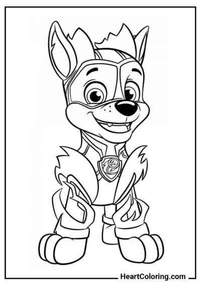 Smiling Chase - PAW Patrol Coloring Pages